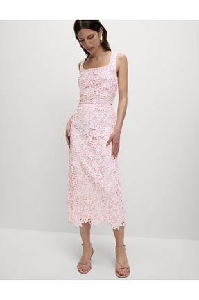 دامن صورتی زنانه پلی استر Marks & Spencer - کد 934099968