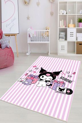 فرش بچه گانه صورتی پلی استر G&C HOME - کد 858993444
