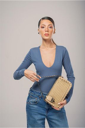 کیف دوشی بژ زنانه چرم مصنوعی ÇÇS - کد 934117564