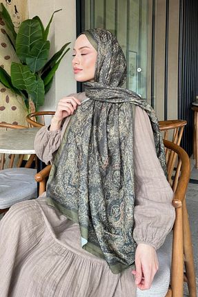 شال خاکی زنانه پنبه ای lamelif - کد 934112170