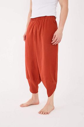 شلوار زرشکی زنانه Keten Görünümlü RELAXL - کد 934137297