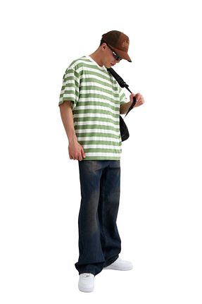 تیشرت سبز زنانه اورسایز THE DAD - کد 934138303
