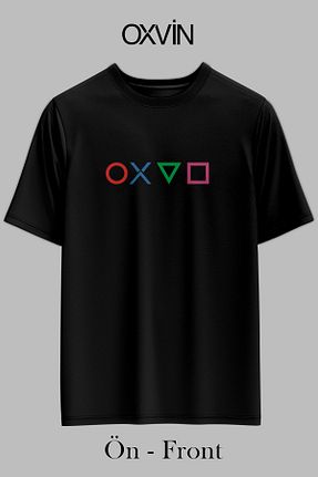تیشرت مشکی زنانه اورسایز OXVİN - کد 934139315