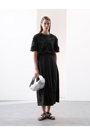 دامن مشکی زنانه پنبه ای Marks & Spencer - کد 934149272