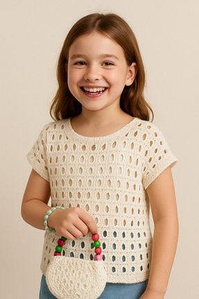 بلوز سفید بچه گانه ساده Hilal Akıncı Kids - کد 928639554