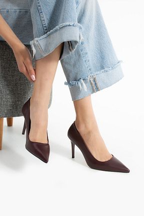 کفش استایلیتو زرشکی پاشنه نازک Güllü Shoes - کد 934144531