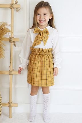 ست بالاتنه و پائین تنه زرد بچه گانه بافتنی Parla Kids - کد 681067681