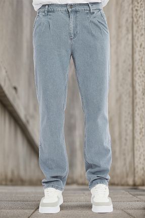 شلوار جین طوسی مردانه پاچه پهن CEDY DENIM - کد 823862359