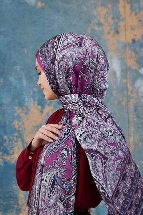 شال صورتی زنانه ابریشم Moda Mevsimi - کد 885409203