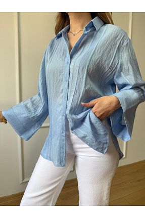 پیراهن آبی زنانه رگولار Size Özgü - کد 934202691