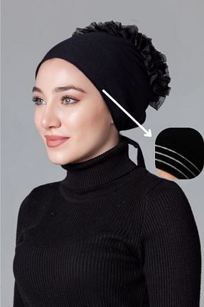 روسری مشکی پلی استر Moda Mevsimi - کد 796352733