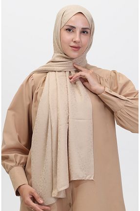 روسری بژ پلی استر sefamerve - کد 847264688
