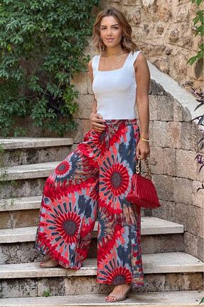 شلوار قرمز زنانه بافتنی Nevin Kaya Moda - کد 934227186