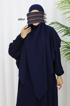 کلاه و ابایا سرمه ای زنانه پنبه ای ASİLNUR - کد 934252167