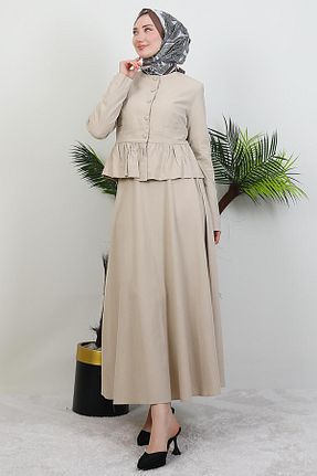 ست بالاتنه و پائین تنه حجاب طوسی زنانه رگولار giz astore - کد 934239265