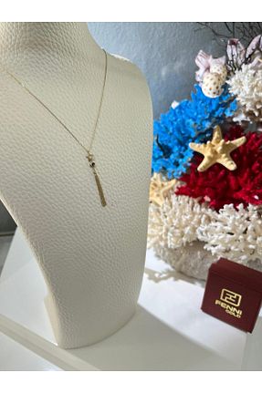 گردنبند طلا آبی زنانه 14 عیار Gloria - کد 935173657