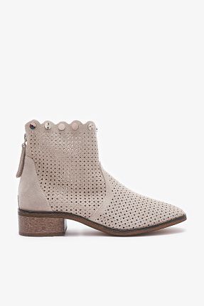 بوت / نیم بوت بژ زنانه چرم خالص Louis Cardy - کد 37537122