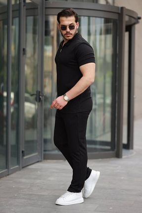 ست بالاتنه و پائین تنه مشکی مردانه بافت JANES - کد 934263263