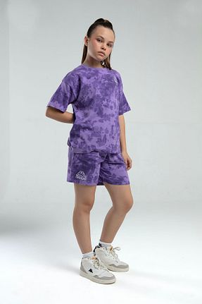 ست بالاتنه و پائین تنه بنفش بچه گانه بافتنی Kappa - کد 935182283