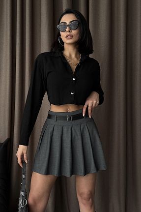 دامن متالیک زنانه مخلوط پلی استر moda armanc - کد 900504302