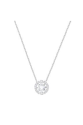 گردنبند جواهر سفید زنانه رودیوم Swarovski - کد 1982870