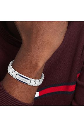 دستبند جواهر طوسی مردانه استیل (فولاد) Tommy Hilfiger - کد 847723393