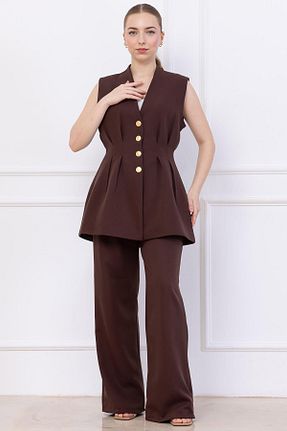 ست بالاتنه و پائین تنه قهوه ای زنانه بافتنی SENSTIL - کد 934262263
