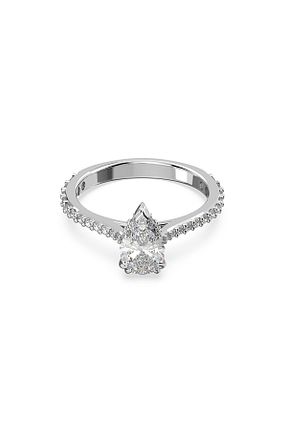 انگشتر استیل (فولاد) سفید زنانه استیل (فولاد) Swarovski - کد 356837202