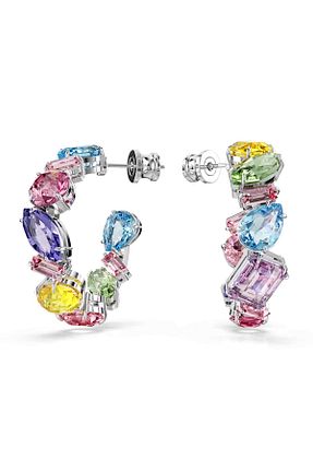 گوشواره جواهر سفید سنگ طبیعی Swarovski - کد 846454998