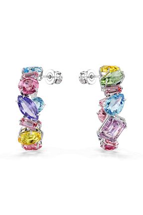 گوشواره جواهر سفید سنگ طبیعی Swarovski - کد 846454998