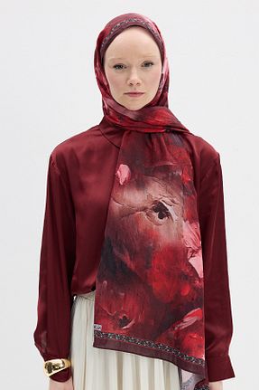 شال زرشکی زنانه cs camellia scarf - کد 934264913