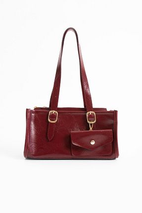 کیف دوشی زرشکی زنانه چرم مصنوعی NBİBAGS - کد 934287366