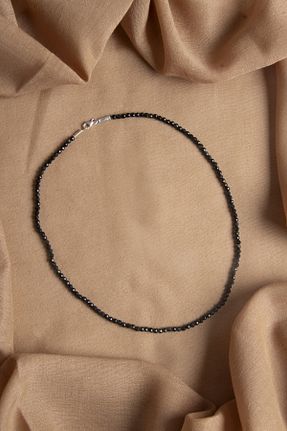 گردنبند جواهر مشکی زنانه سنگ طبیعی OSMANLI DEĞERLİ TAŞ - کد 937282391