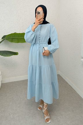 لباس حجاب آبی زنانه رگولار Salih Çelebi - کد 934293443
