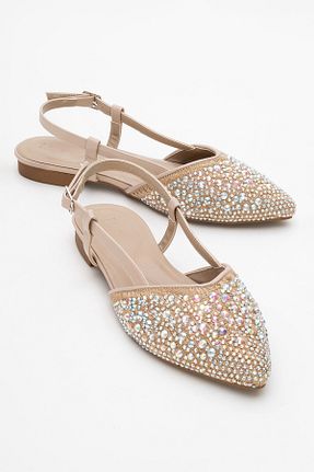 صندل بژ زنانه پاشنه تخت luvishoes - کد 934285075
