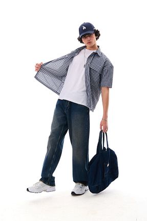 پیراهن سرمه ای مردانه اورسایز THE DAD - کد 935202278