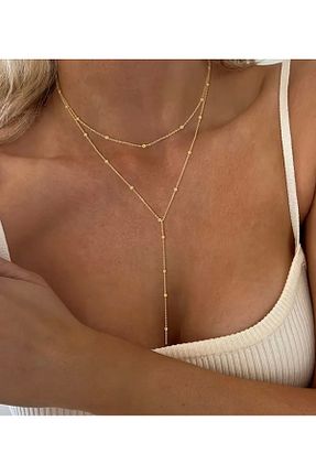 گردنبند جواهر طلائی زنانه روکش طلا MisBoho - کد 934263302