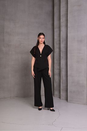 ست بالاتنه و پائین تنه مشکی زنانه بافتنی MODA - کد 934308601