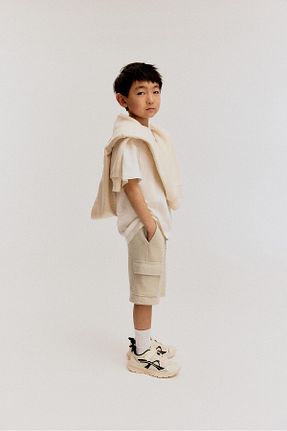 شلوارک و برمودا بژ بچه گانه رگولار H&M - کد 900836134