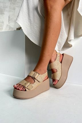 صندل بژ زنانه پاشنه پر inizio - کد 929809383