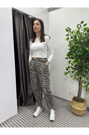 شلوار بژ زنانه پنبه ای BengüşButik - کد 925715129