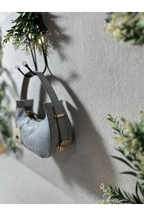 کیف دستی طوسی زنانه ابعاد کوچک SİNİSA BAG - کد 929748407