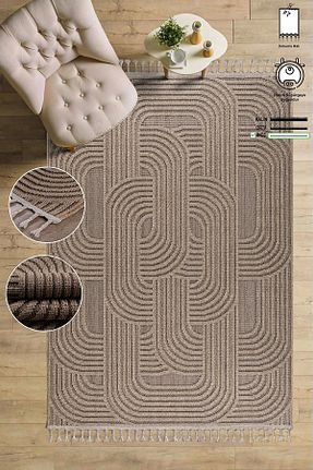 فرش بژ آنتی آلرژی SİMEREV HALI HOME CONSEPT - کد 866325565