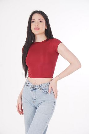 بلوز زرشکی زنانه ساده CHAURA - کد 934418146