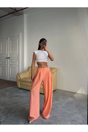 شلوار نارنجی زنانه پنبه ای mydukkan.co - کد 934419863
