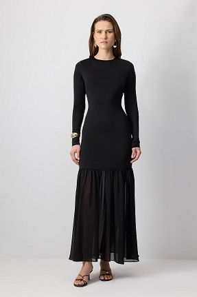 لباس حجاب مشکی زنانه نیمه فیت Touche Prive - کد 934423499