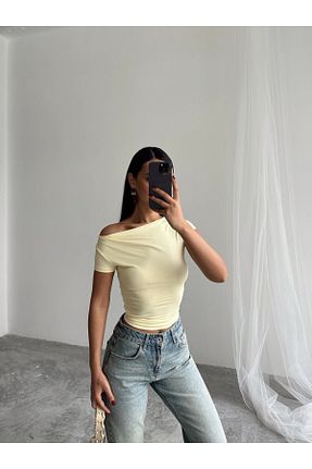 بلوز زرد زنانه ساده mydukkan.co - کد 934423781