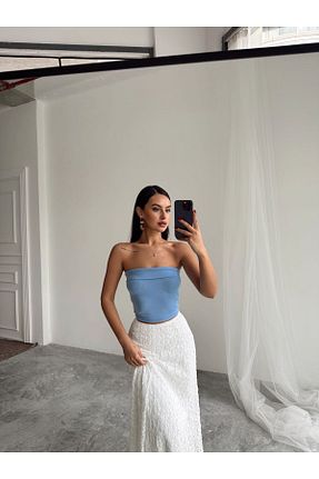 بلوز آبی زنانه ساده mydukkan.co - کد 934423673