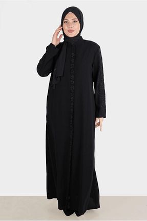 مانتو بلند حجاب مشکی زنانه Alvina - کد 805631300
