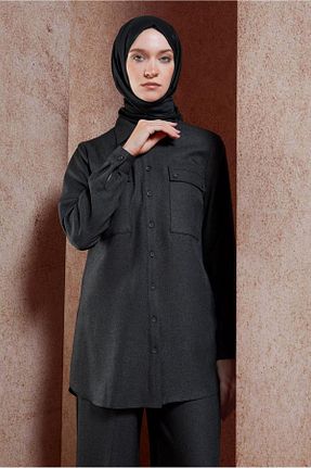 ست بالاتنه و پائین تنه حجاب طوسی زنانه رگولار Alvina - کد 865661195